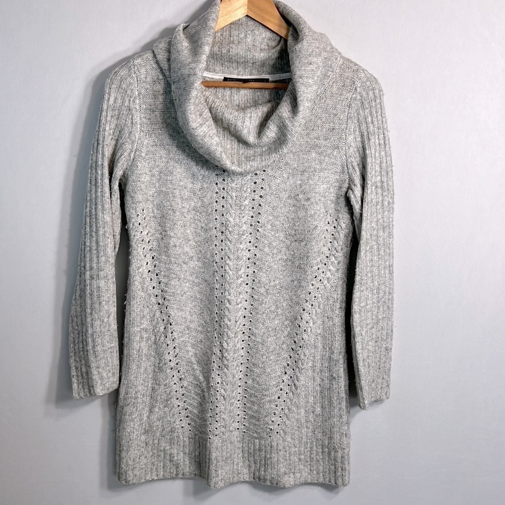 White House Black Market Gray Cowl Neck Sweater size S